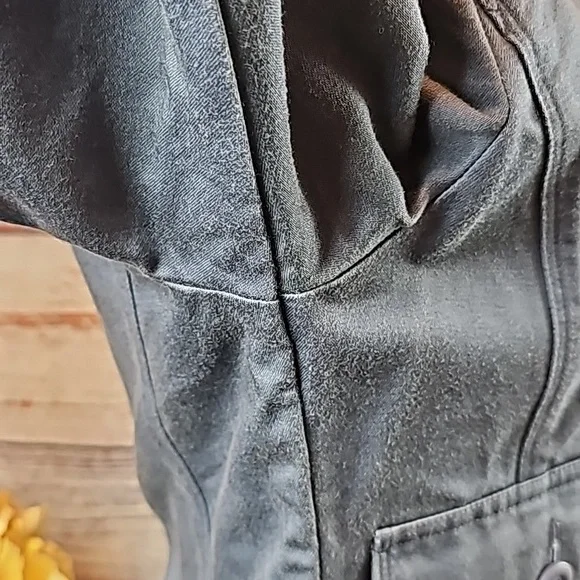 NEW VINTAGE L.L.BEAN BLUE LONG SLEEVE BUTTON-UP CROPPED JACKET - Picture 8 of 16